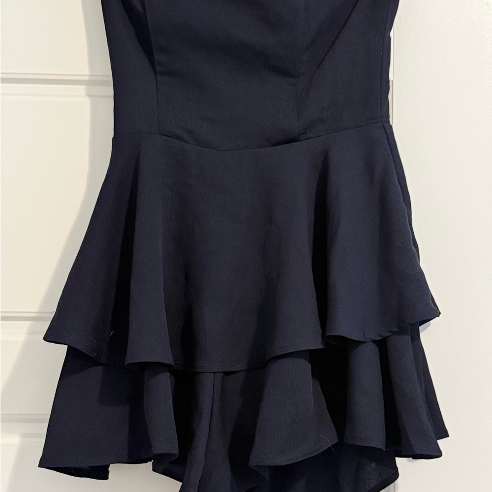 Princess Polly Rolla Romper Playsuit Navy Blue Ruffle Sz 2